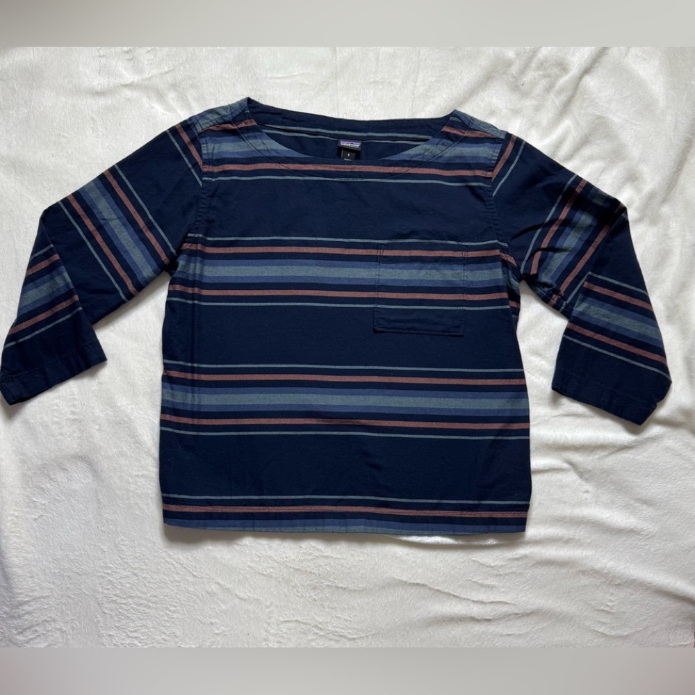 Patagonia Shirt - Navy with Multicolor Stripes